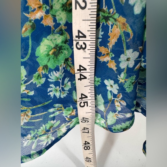 JULIO Blue Flowers Dress with belt - Picture 5 of 6